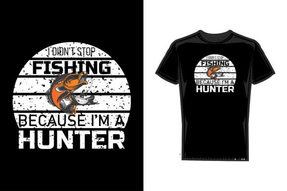 Fishing Hunter T Shirt Design: Graphics for Print Templates