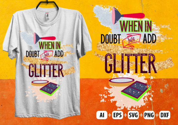Glitter T-shirt Design: Graphics for Print Templates