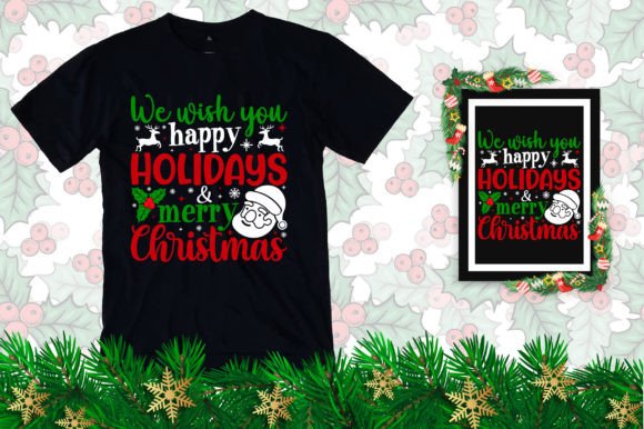 Happy Holidays Merry Christmas Graphics & Print Templates