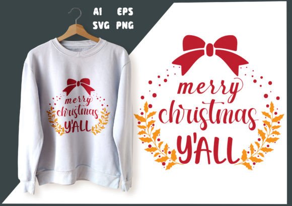 Merry Christmas Y All Tshirt Design SVG