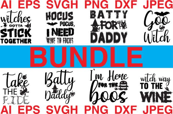 Printable Halloween T-shirt Design Bundle for Graphics and Print Templates