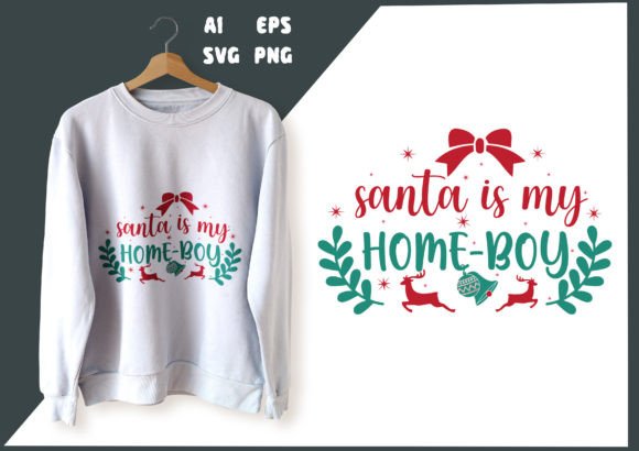 Santa is My Christmas Tshirt Design File