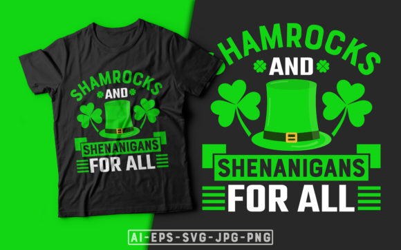 Shamrock St Patrick’s Day T-shirt Design: Graphics & Print Templates