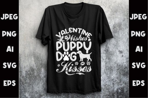 Valentine Dog SVG Graphics for Print Templates